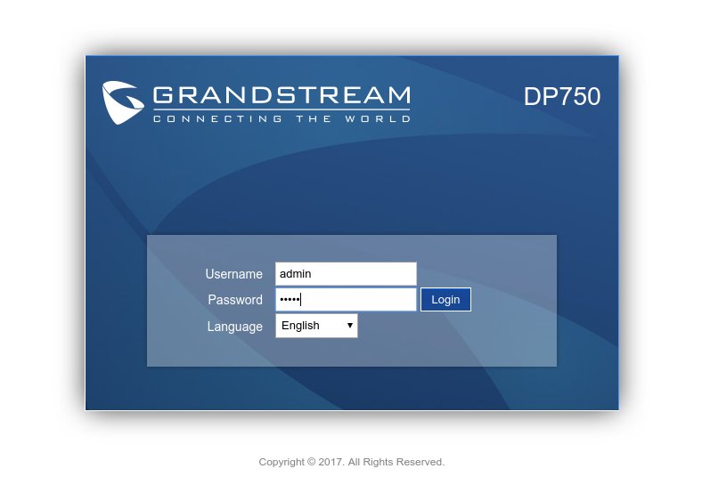Pannello di accesso telefono Grandstream