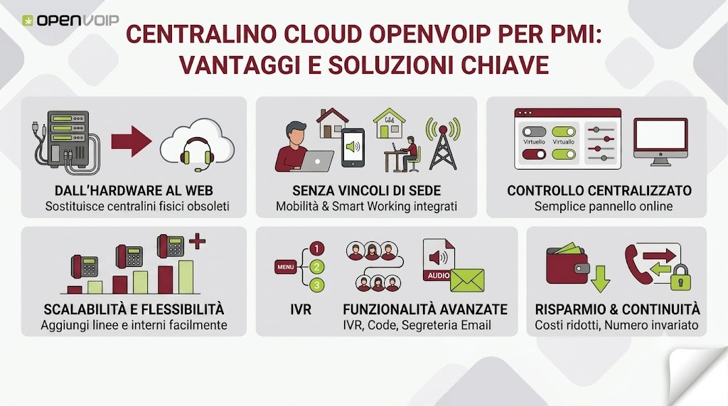 Infografica sulla guida alla scelta del centralino cloud per le PMI